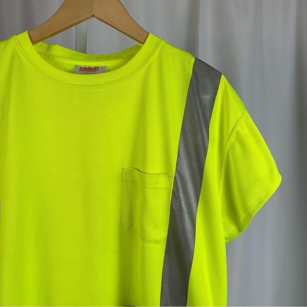 Tingley XL Reflective Class 2 Neon Construction Pocket T Shirt Workwear Outdoor - Picture 7 of 7